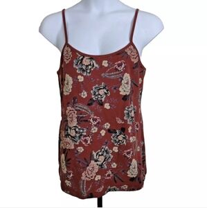 Torrid Womens Plus Size 2 2X Red Floral Foxy Cami Sleeveless Scoop Neck Top